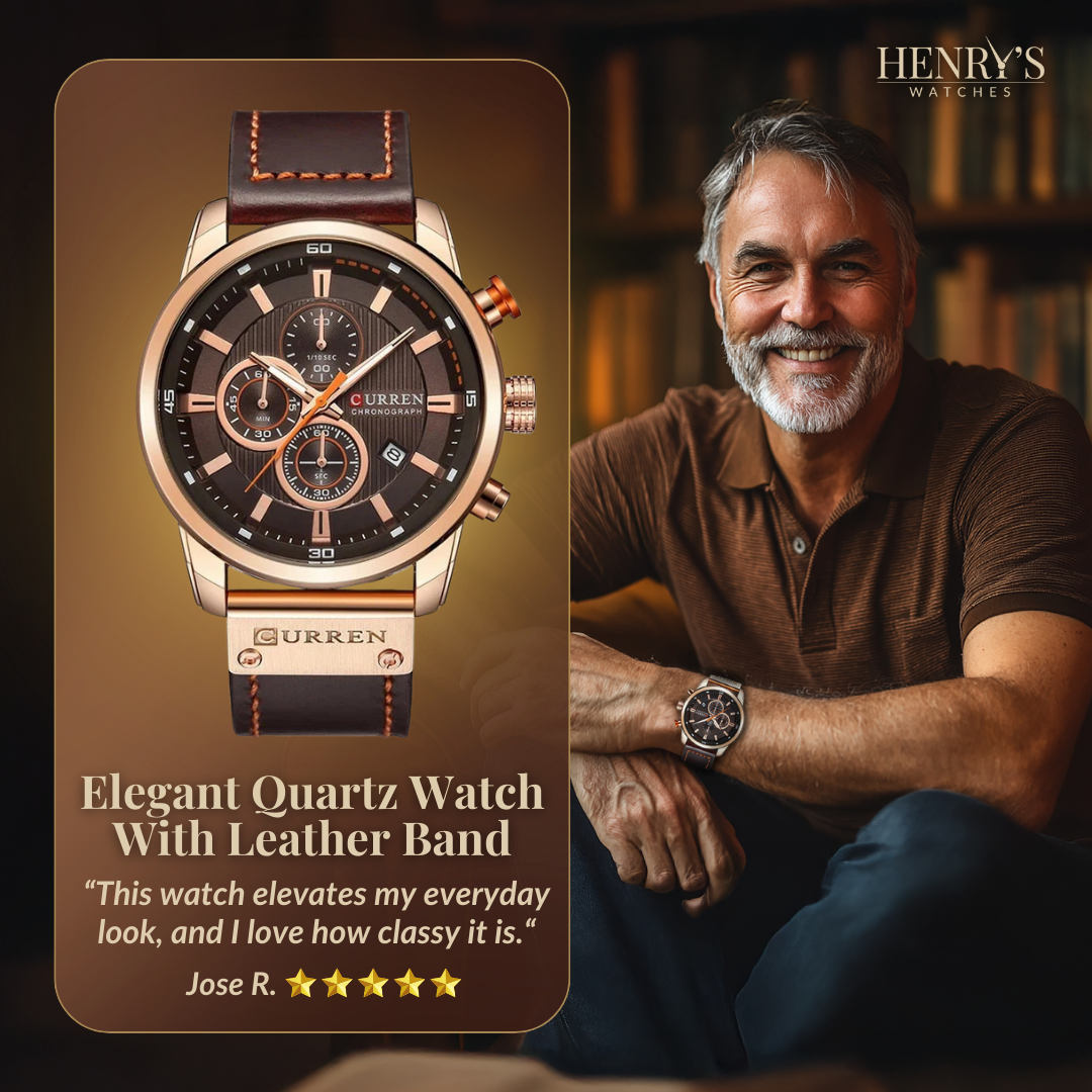 van Baerle® - Elegant Quartz Watch with Leather Band