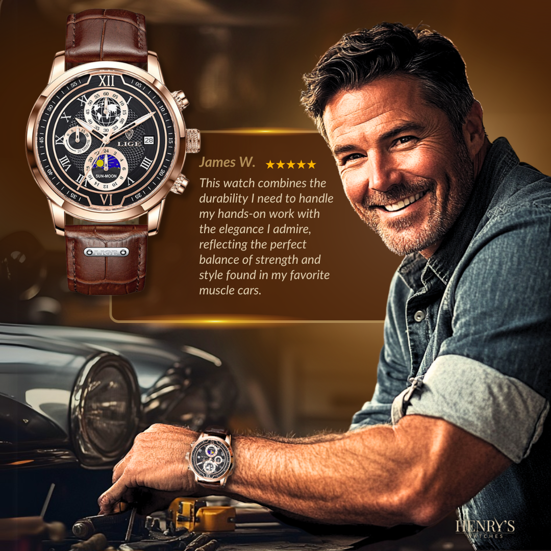 Premium Leather Band Chronograph Watch