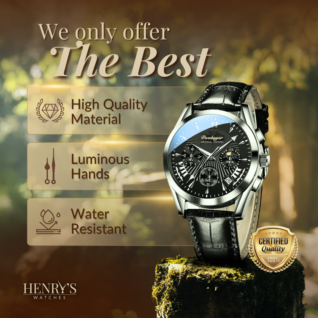 Sleek Leather Band Luxury Watch