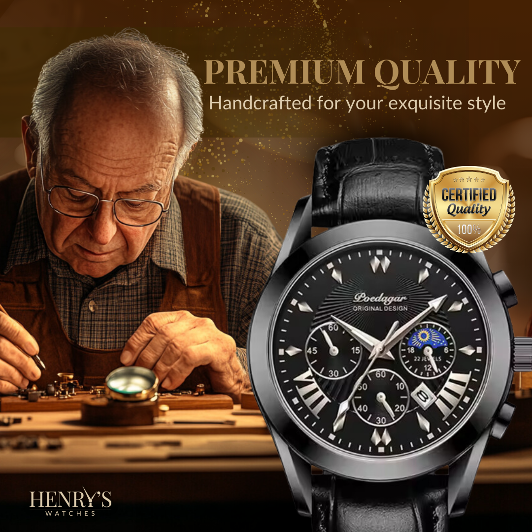 Sleek Leather Band Luxury Watch