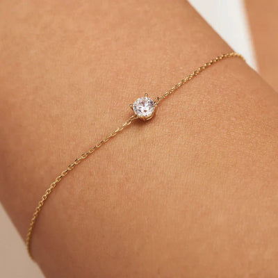 Cléa Moissanite Stone Bracelet | 14k Gold
