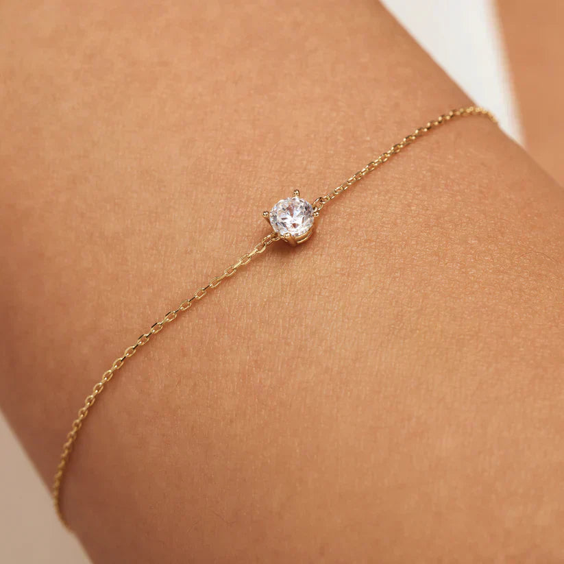 Cléa Moissanite-Stone Bracelet | 14k Gold