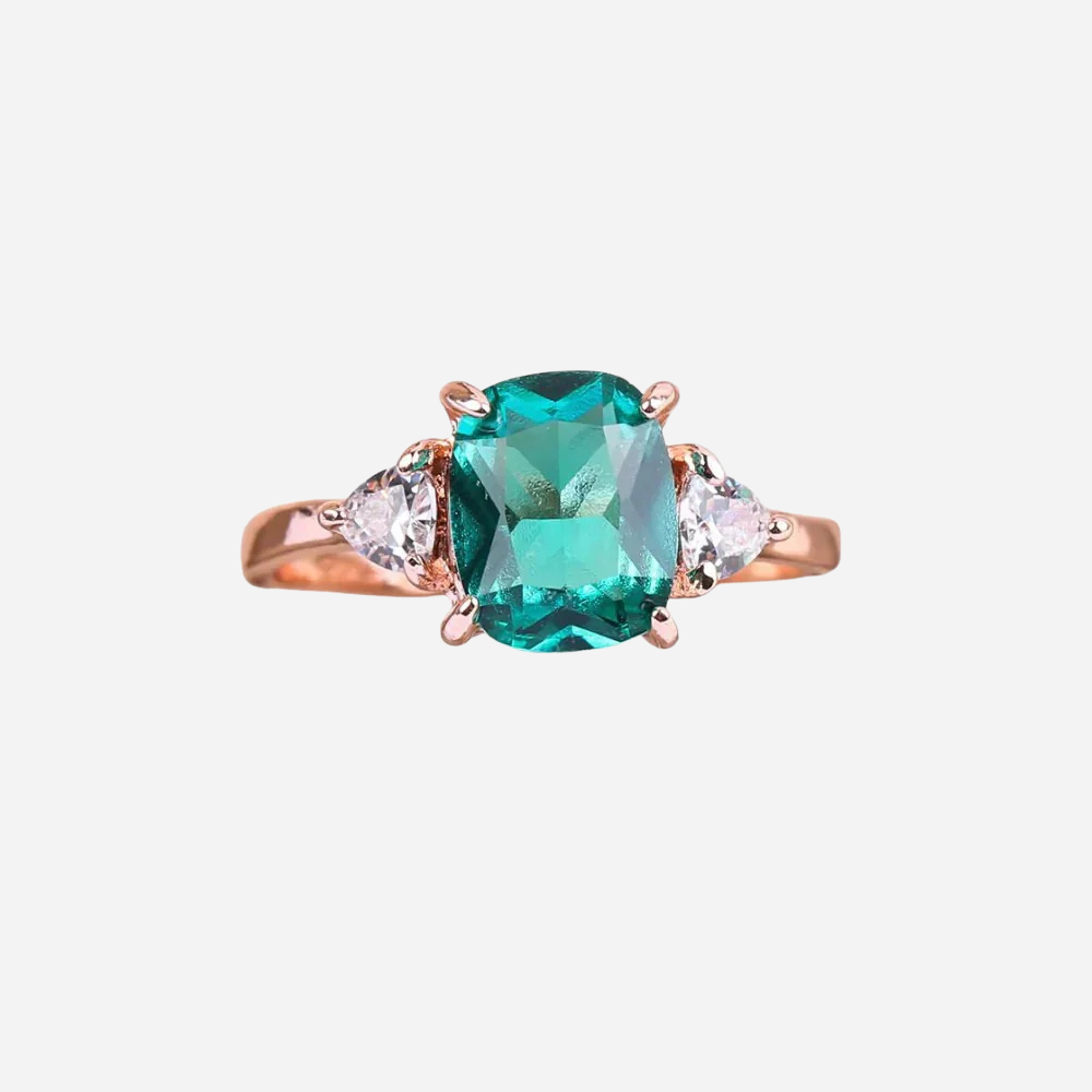 Josephine | Gold Ring with Green Zircon