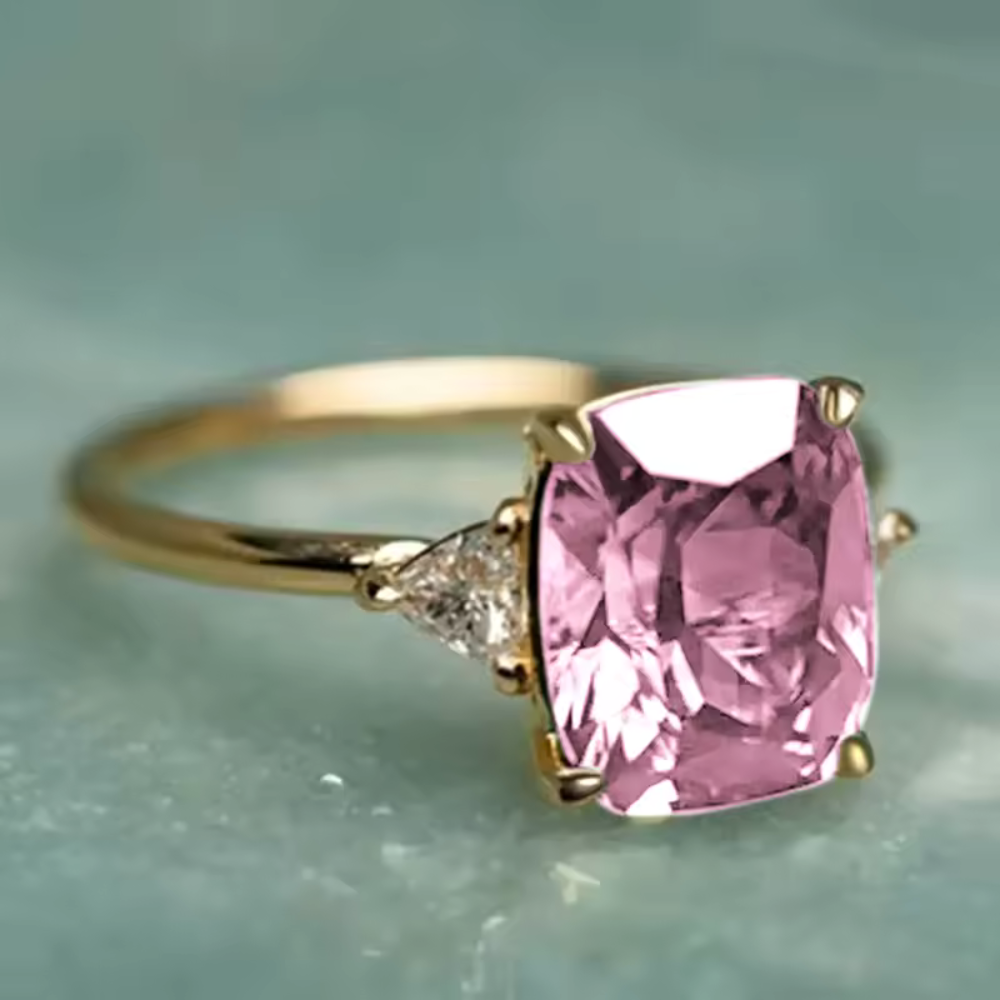Josephine | Gold Ring with Pink Zircon