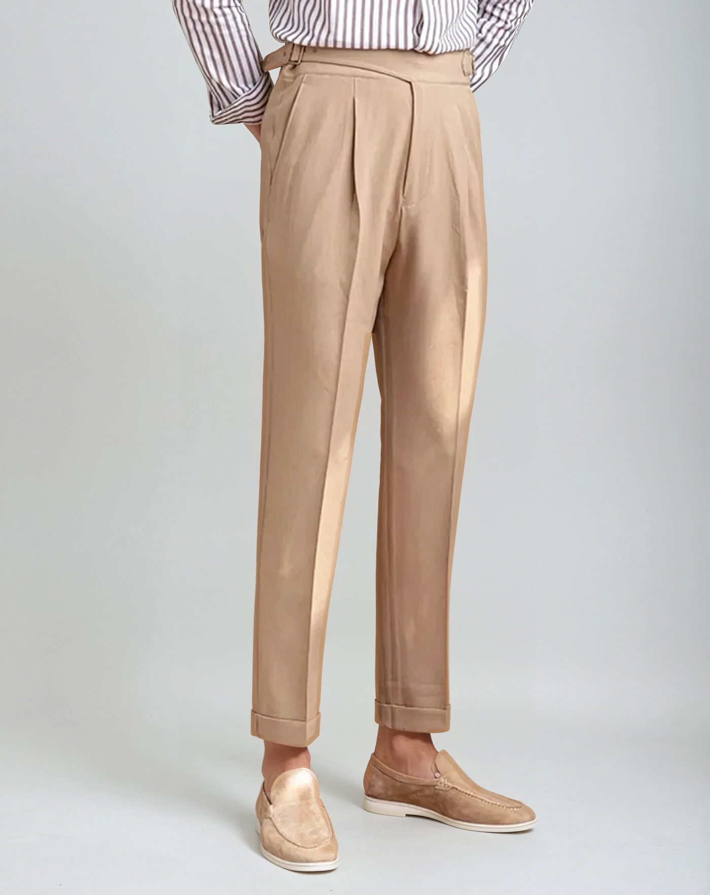 Oxford Pleated Trousers - Khaki