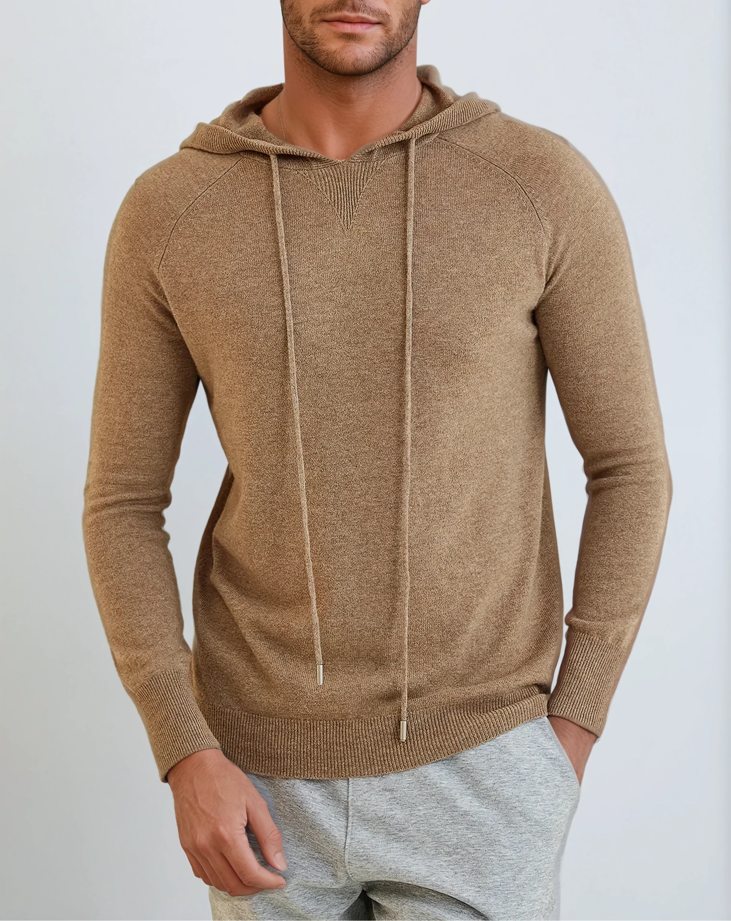 Essential Cashmere Hoodie - Khaki Artisan