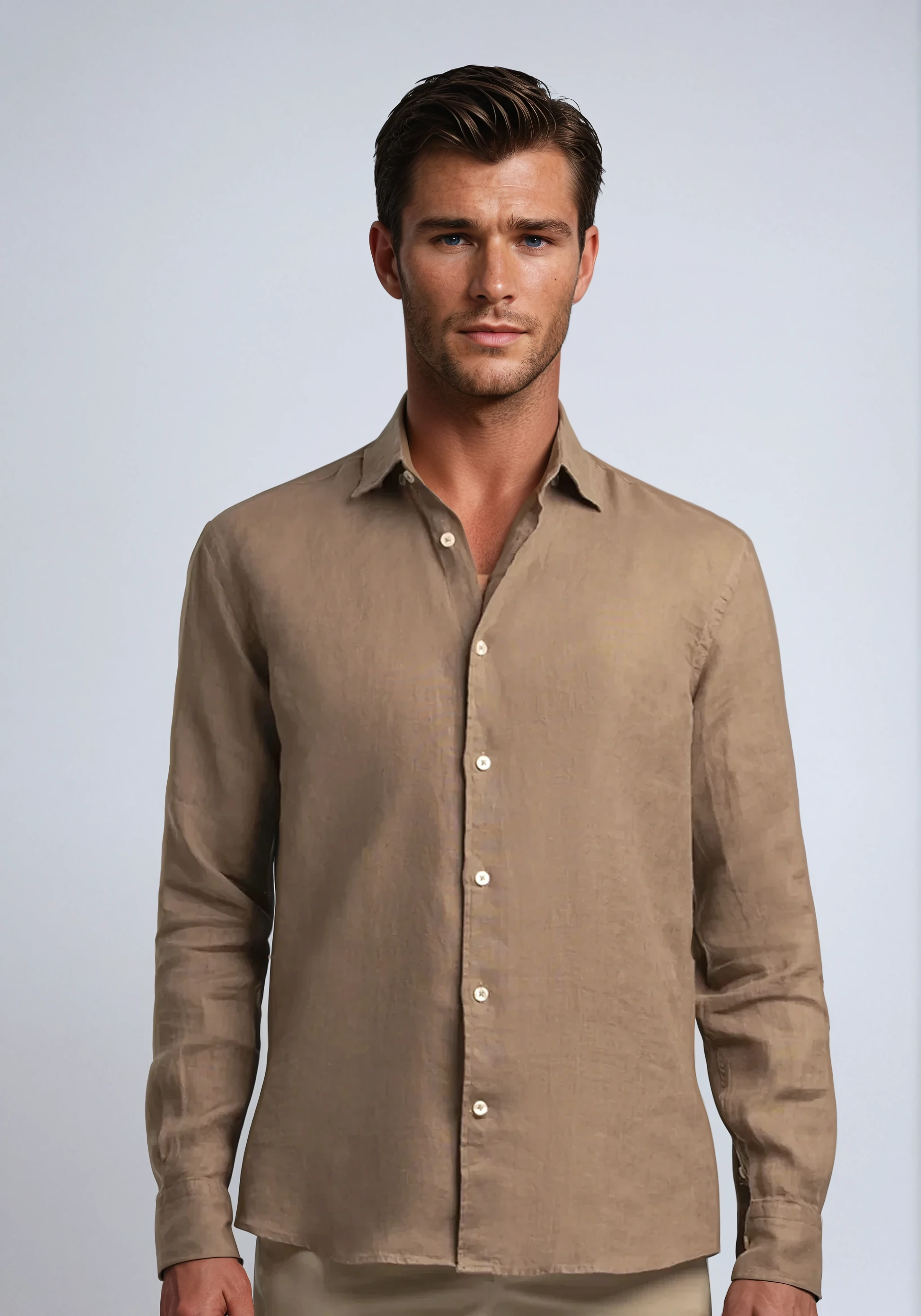 Linen Shirt Khaki - Sophie New York