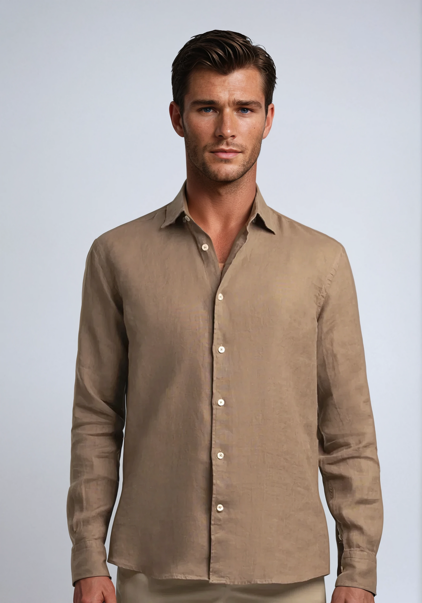 Linen Shirt Khaki - Sophie New York