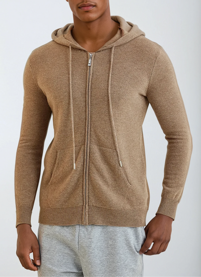 Cashmere Zip Vest - Khaki Artisan