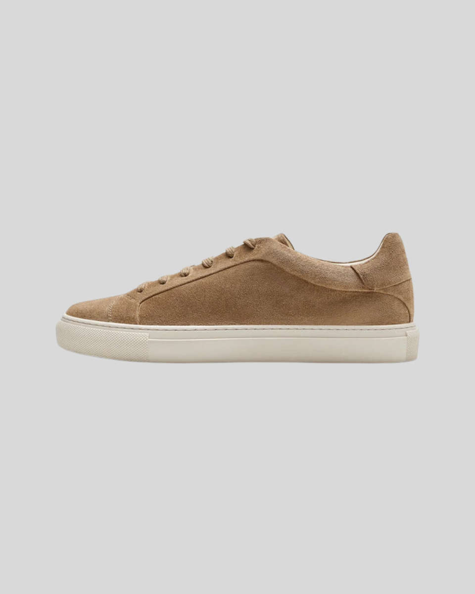 Leather Oxford Sneakers - Khaki - Sophie New York