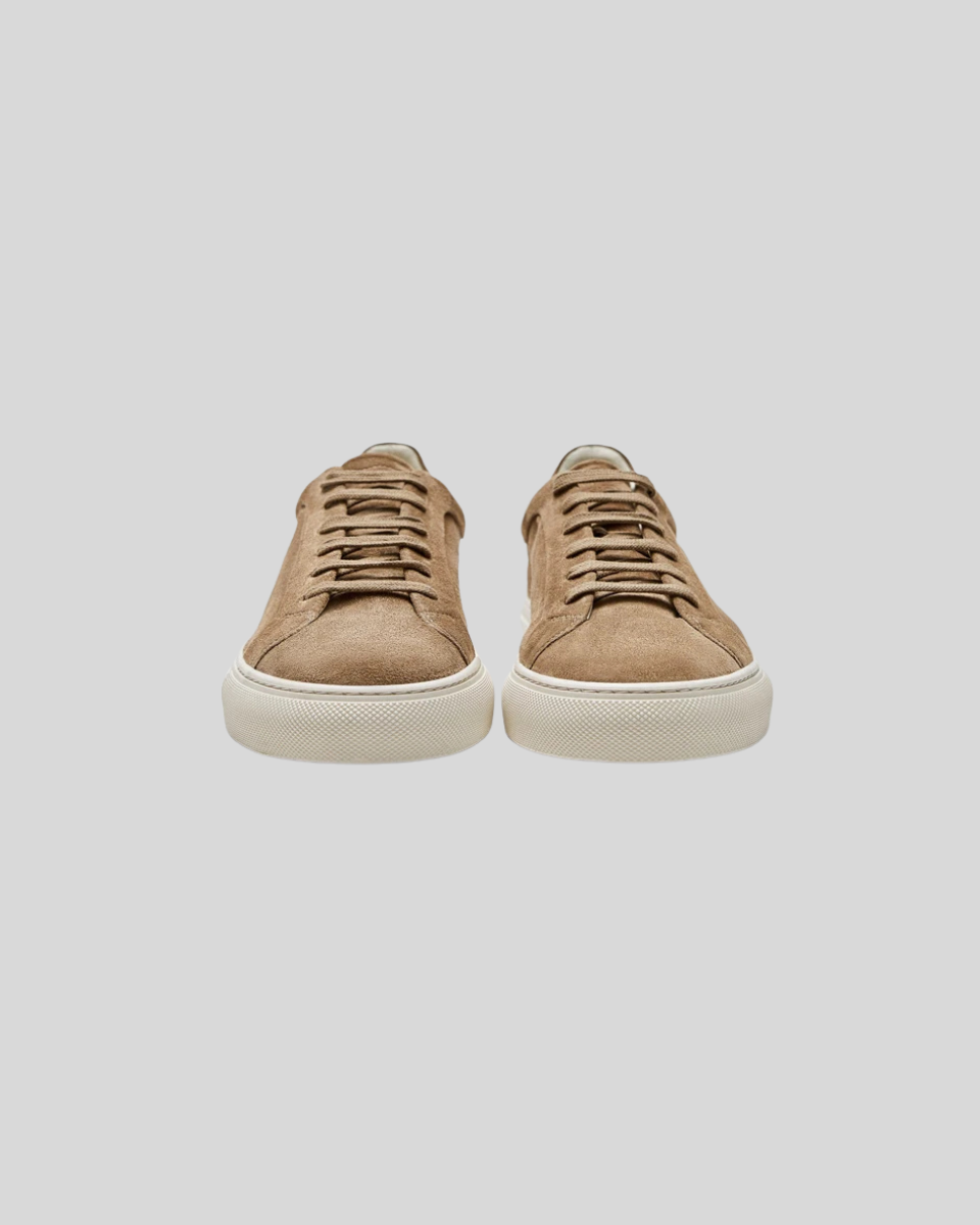 Leather Oxford Sneakers - Khaki - Sophie New York