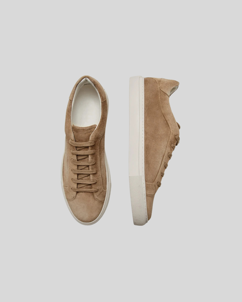 Leather Oxford Sneakers - Khaki - Sophie New York
