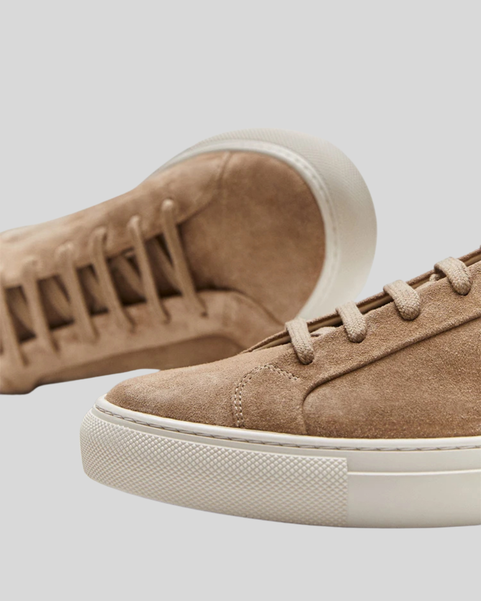 Leather Oxford Sneakers - Khaki - Sophie New York