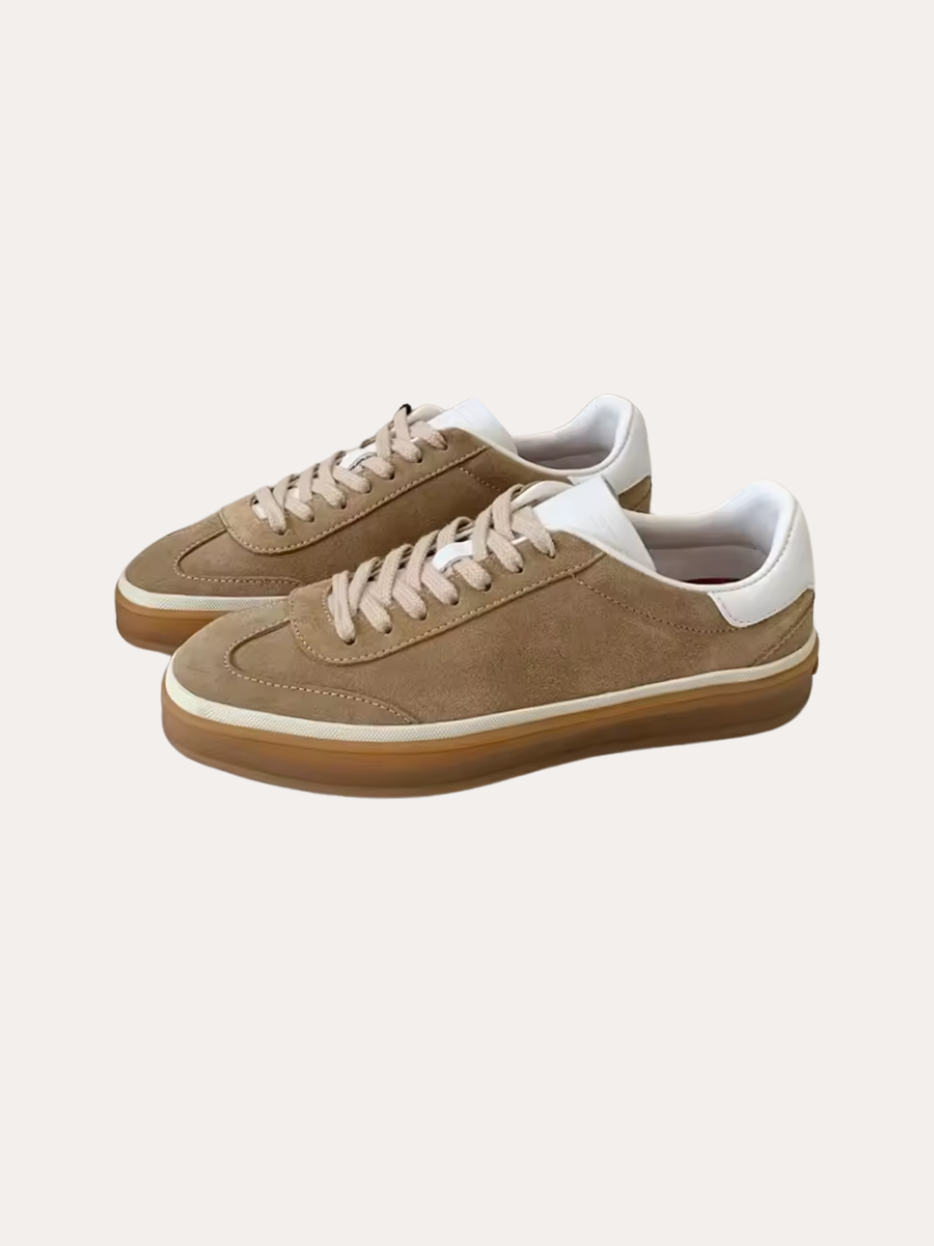 Khaki Suede Sneakers - Sophie New York