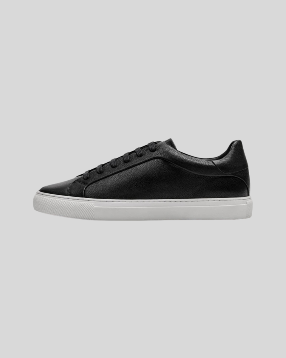 Leather Oxford Sneakers - Black - Sophie New York