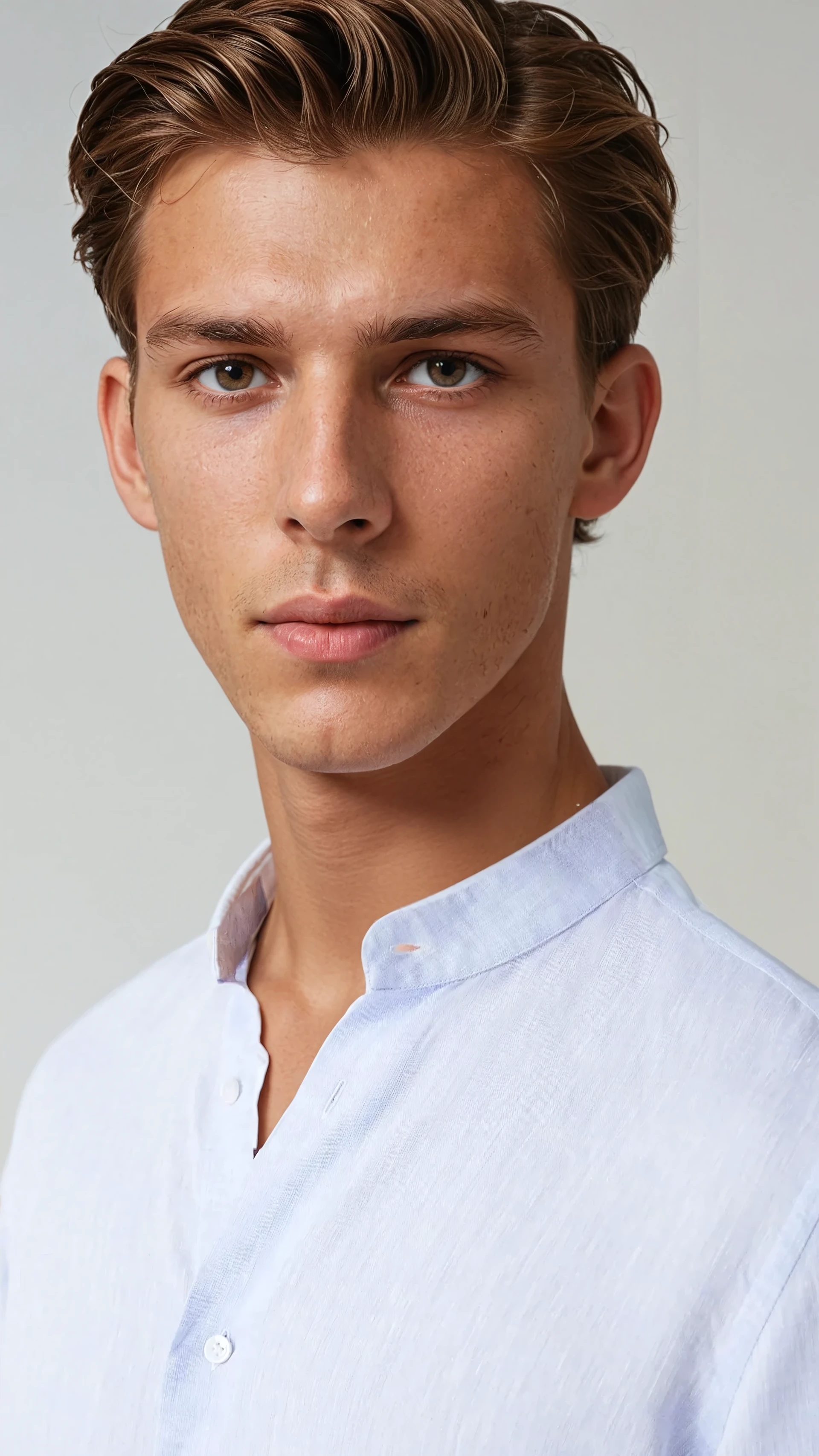 Linen Band Collar Shirt Light Blue - Sophie New York