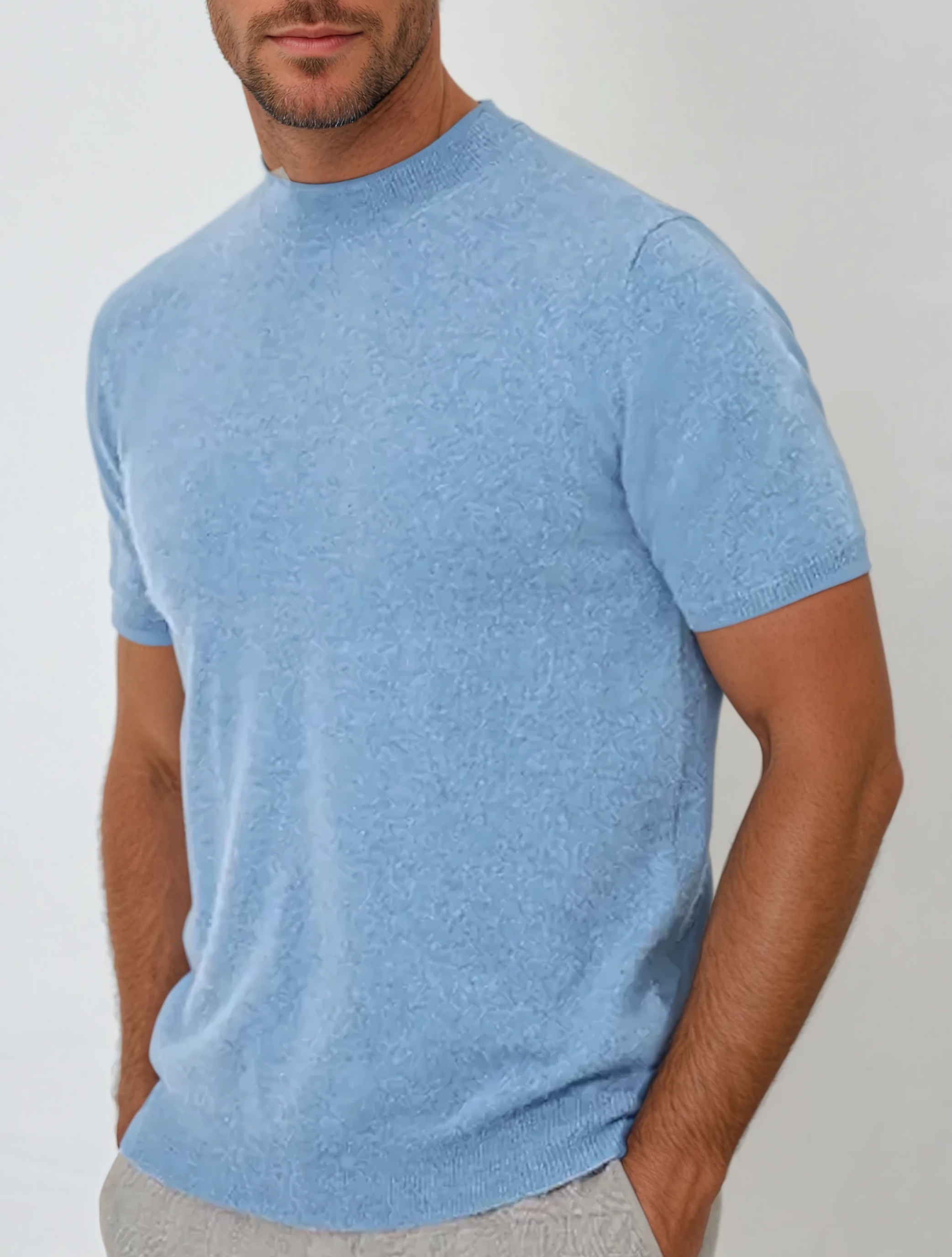 Cashwool T-shirt Light Blue