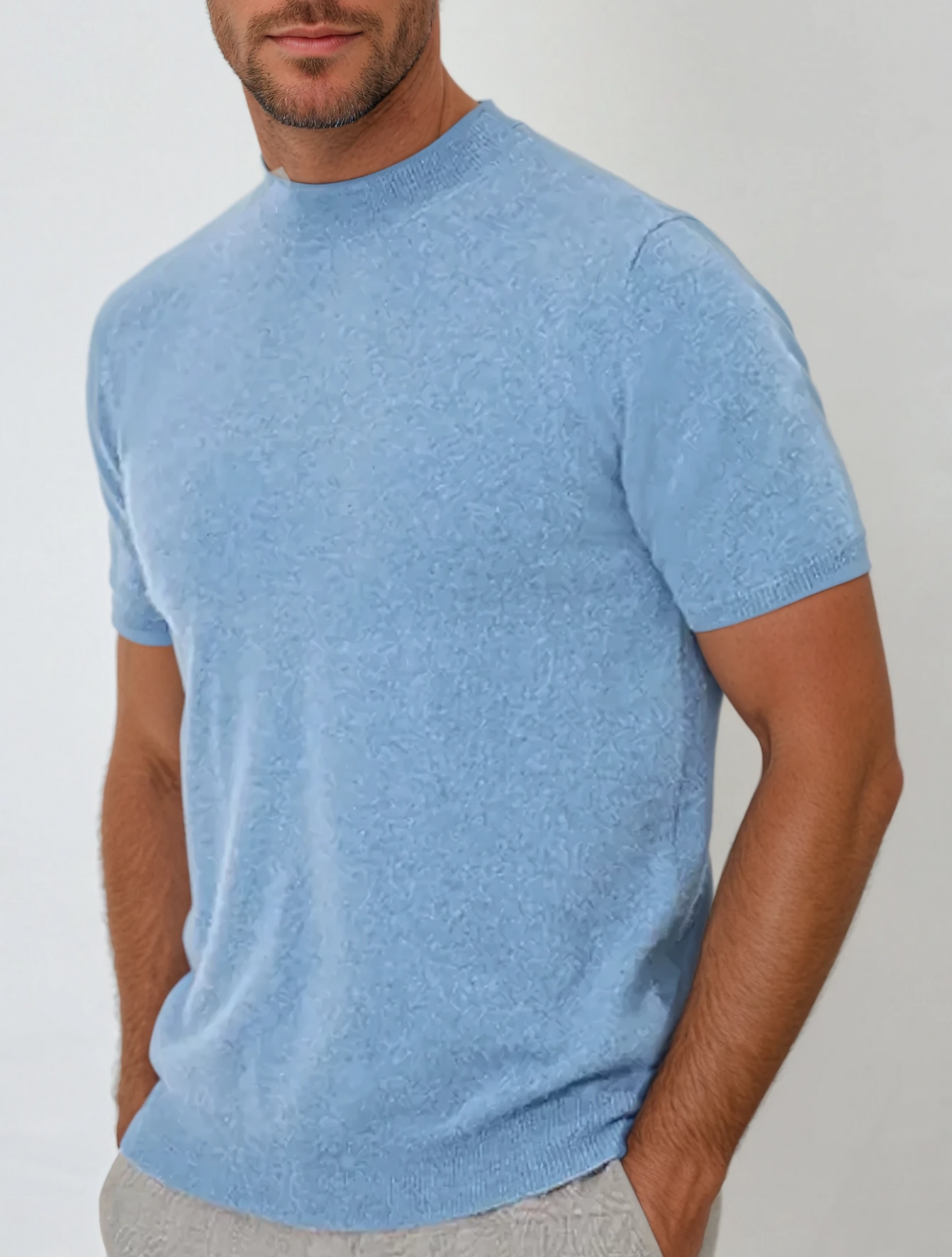 Cashwool T-shirt Light Blue - Sophie New York