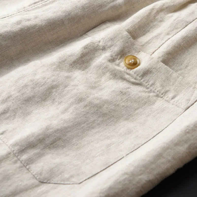 Linen Pants with Drawstring Beige - Sophie New York