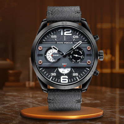 Luxury Leather Band Quartz Chronograph Sports Watch