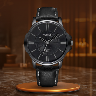van Baerle® - Luxurious Blue Glass Leather Watch