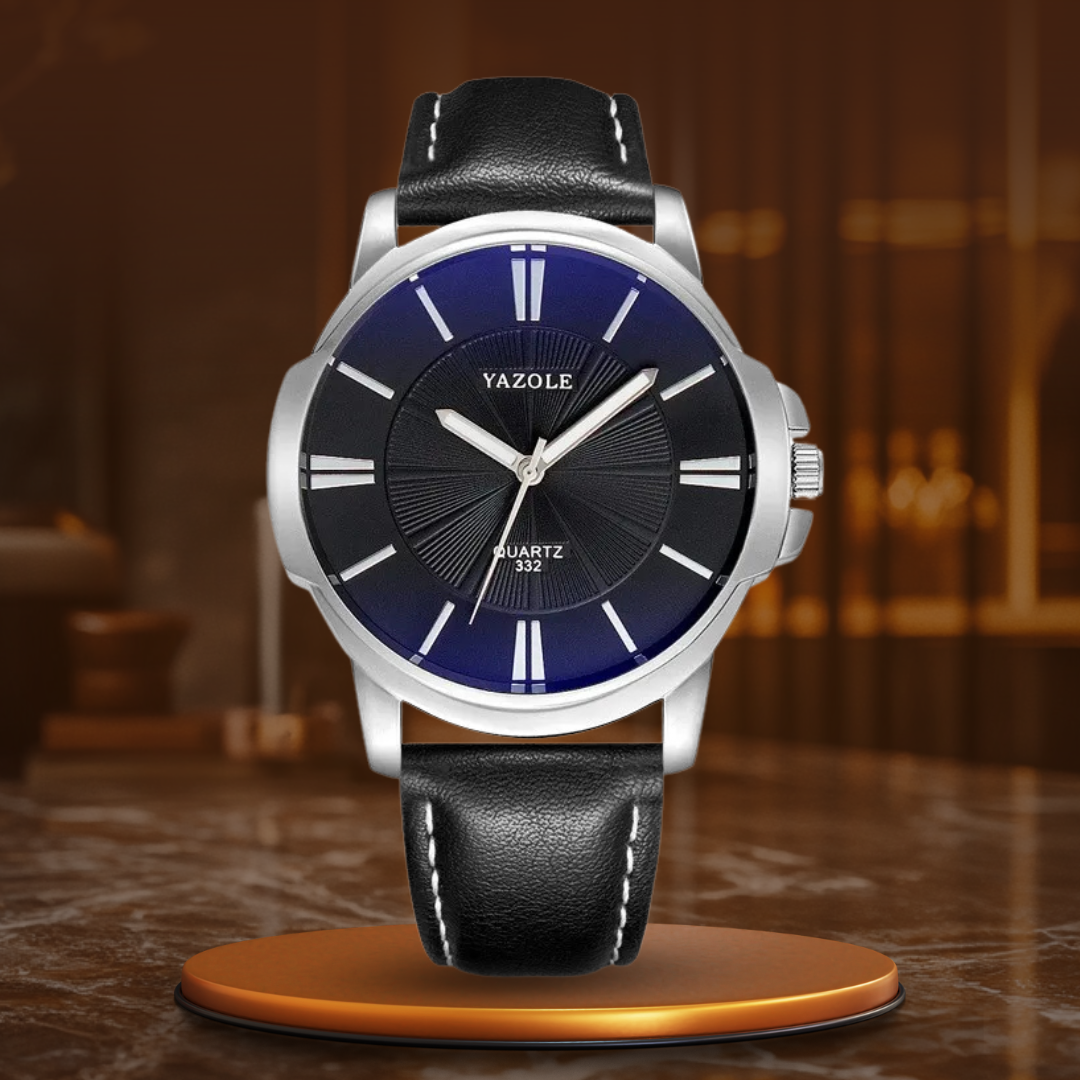 van Baerle® - Luxurious Blue Glass Leather Watch