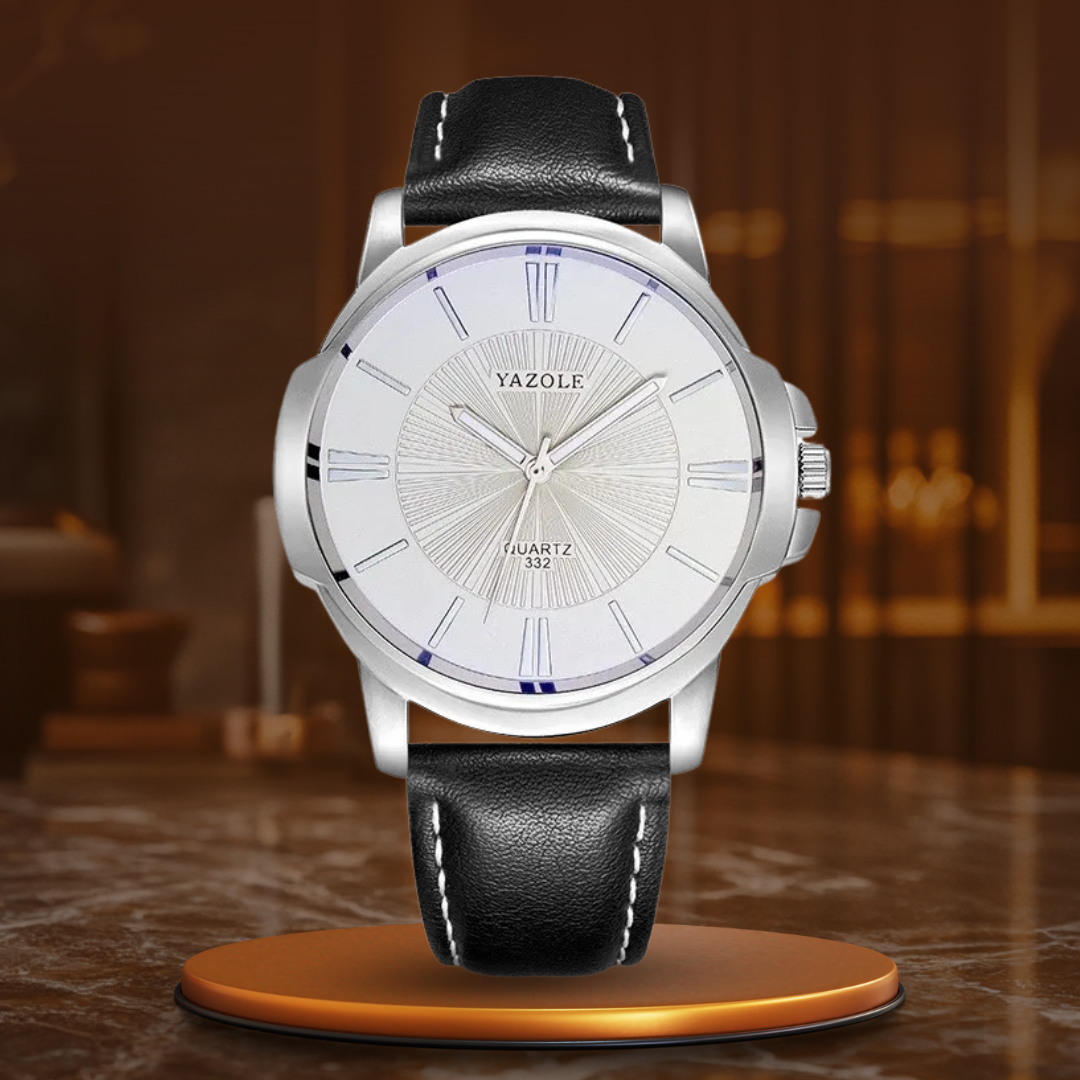 van Baerle® - Luxurious Blue Glass Leather Watch