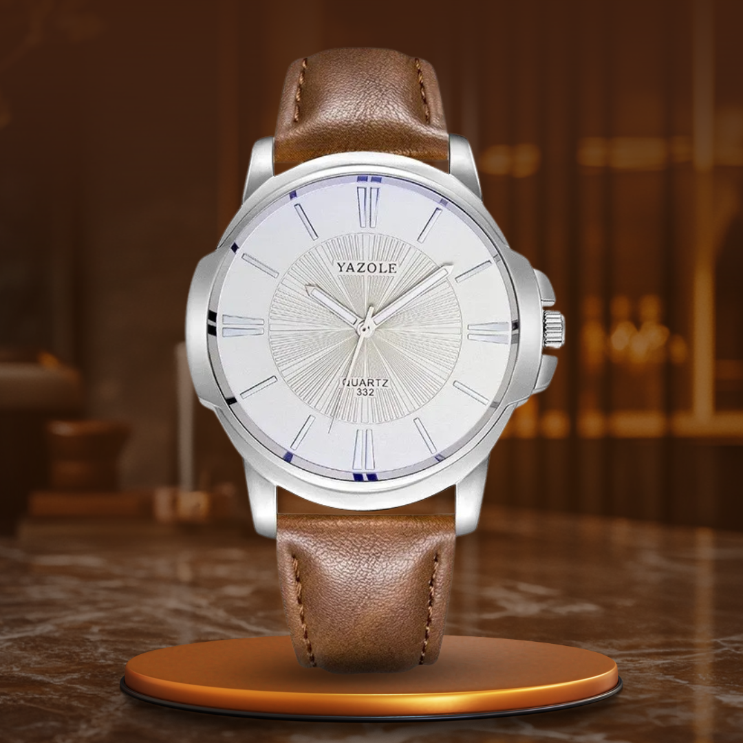 van Baerle® - Luxurious Blue Glass Leather Watch
