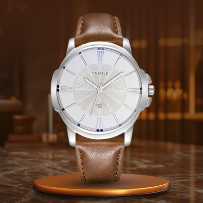 van Baerle® - Luxurious Blue Glass Leather Watch