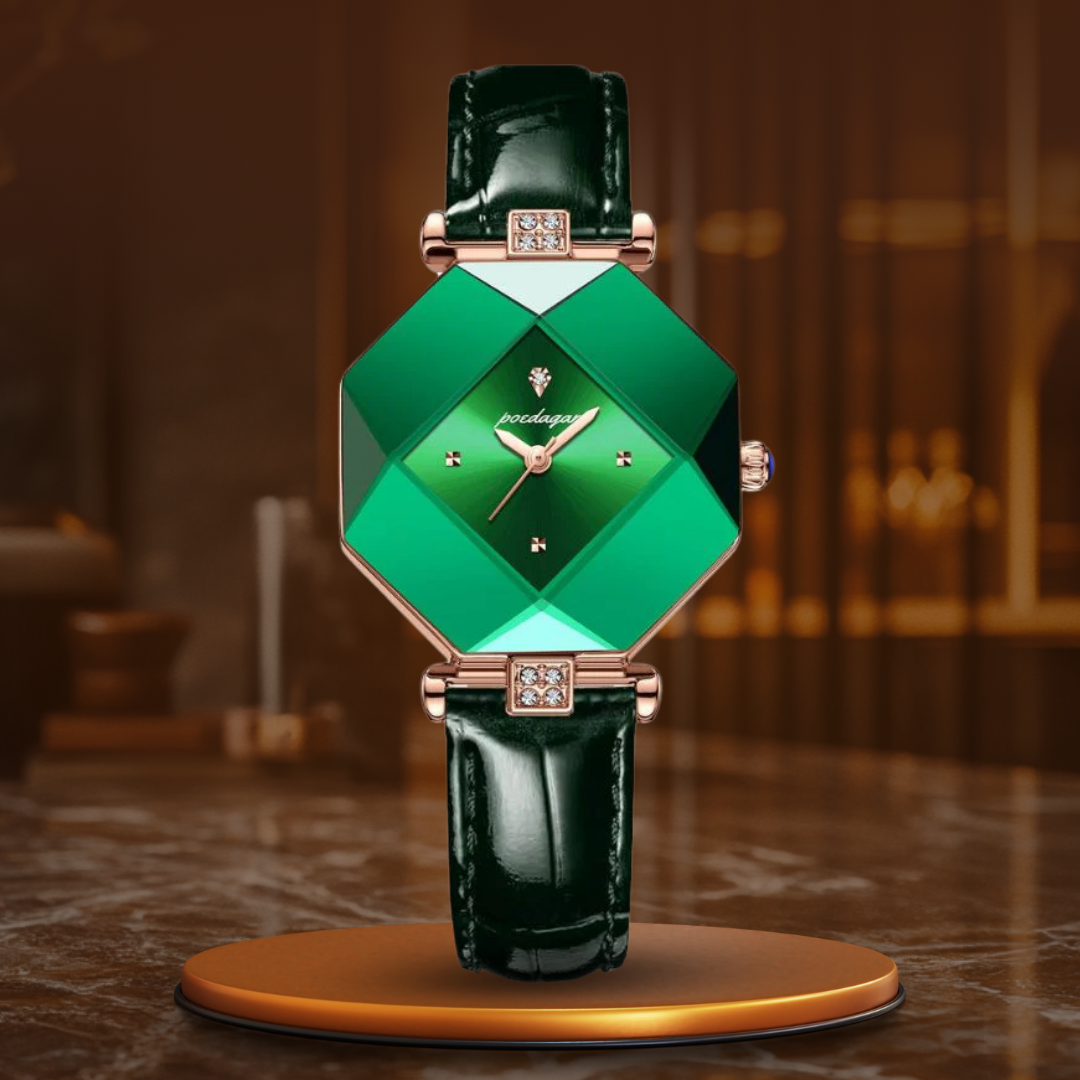 Luxurious Green Diamond Quartz Watch