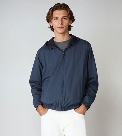 Reversible City Bomber Jacket – Navy Blue - Sophie New York