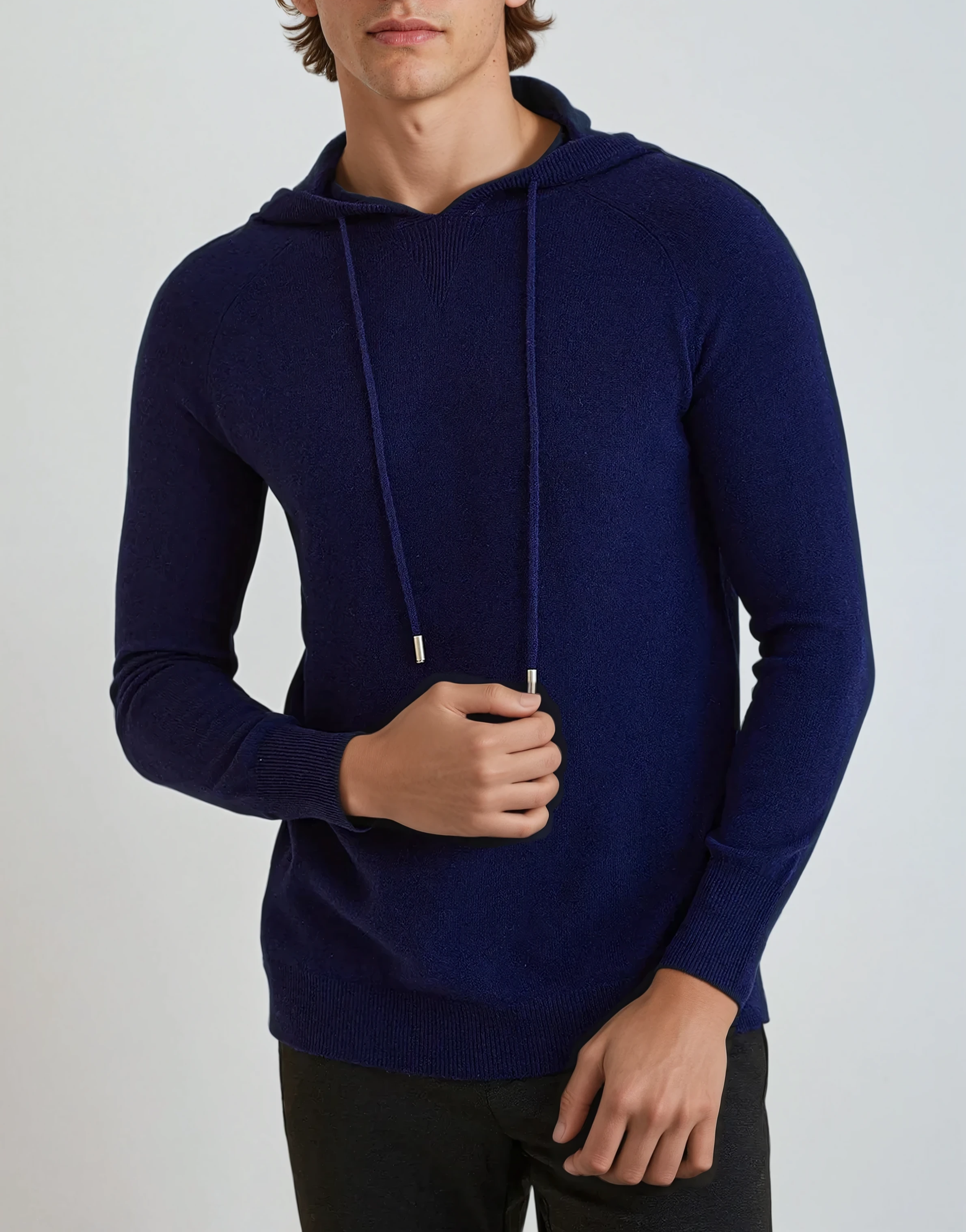 Essential Cashmere Hoodie - Navy Blue - Sophie New York