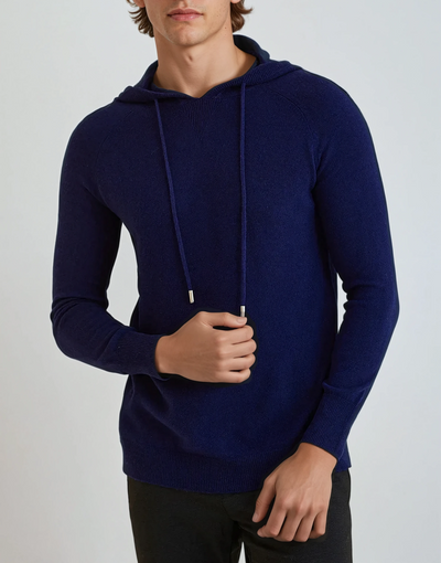 Essential Cashmere Hoodie - Navy Blue - Sophie New York