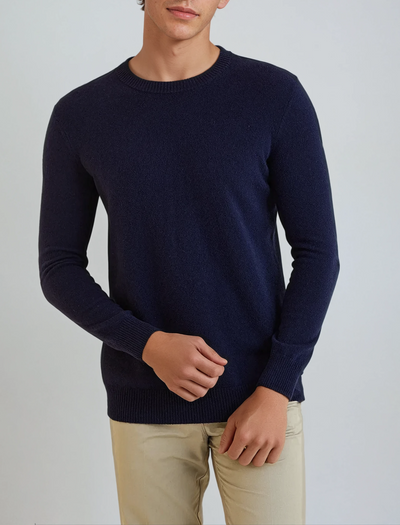 Signature Cashmere Sweater - Navy Blue - Sophie New York