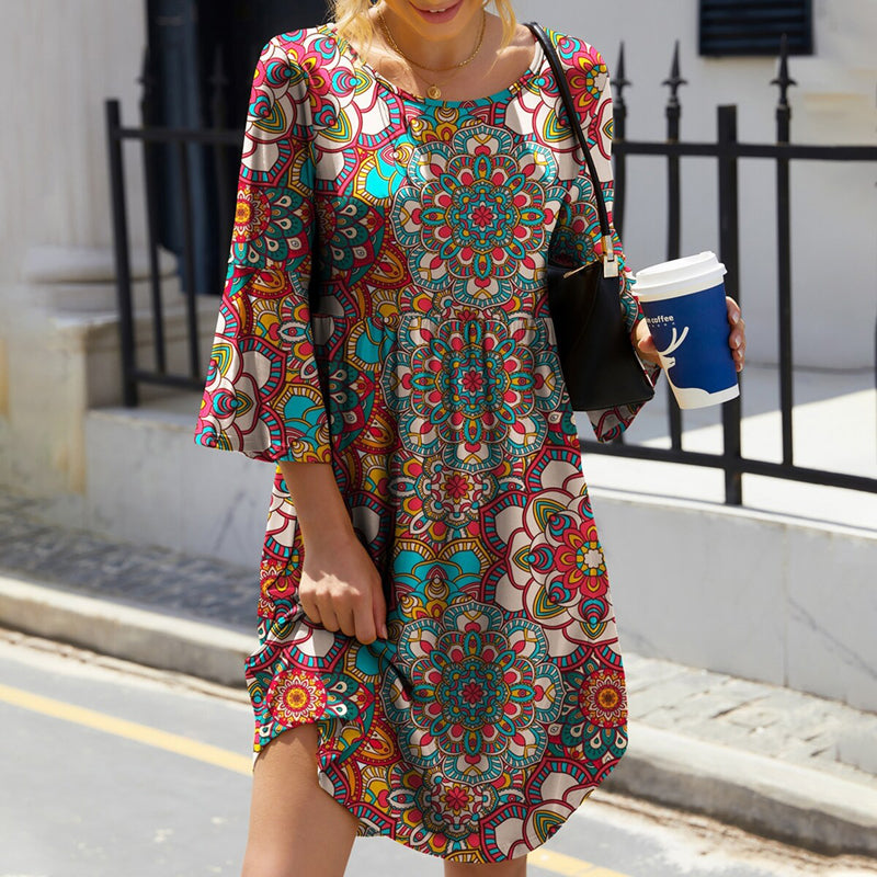 Marissa | Long Sleeve Floral Printed Casual Dress