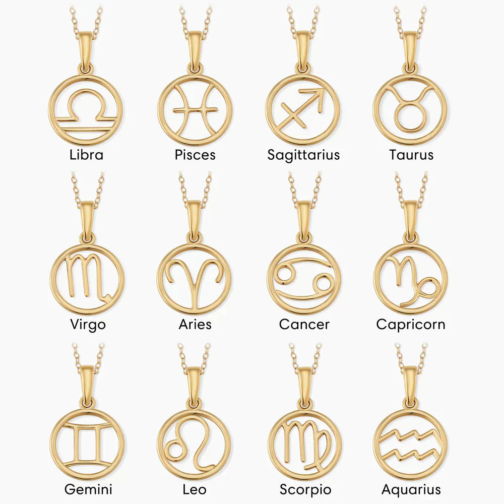 Zodiac Sign Necklace | 18k Gold