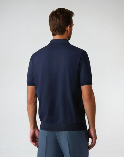 Polo with Zipper - Navy Blue - Sophie New York