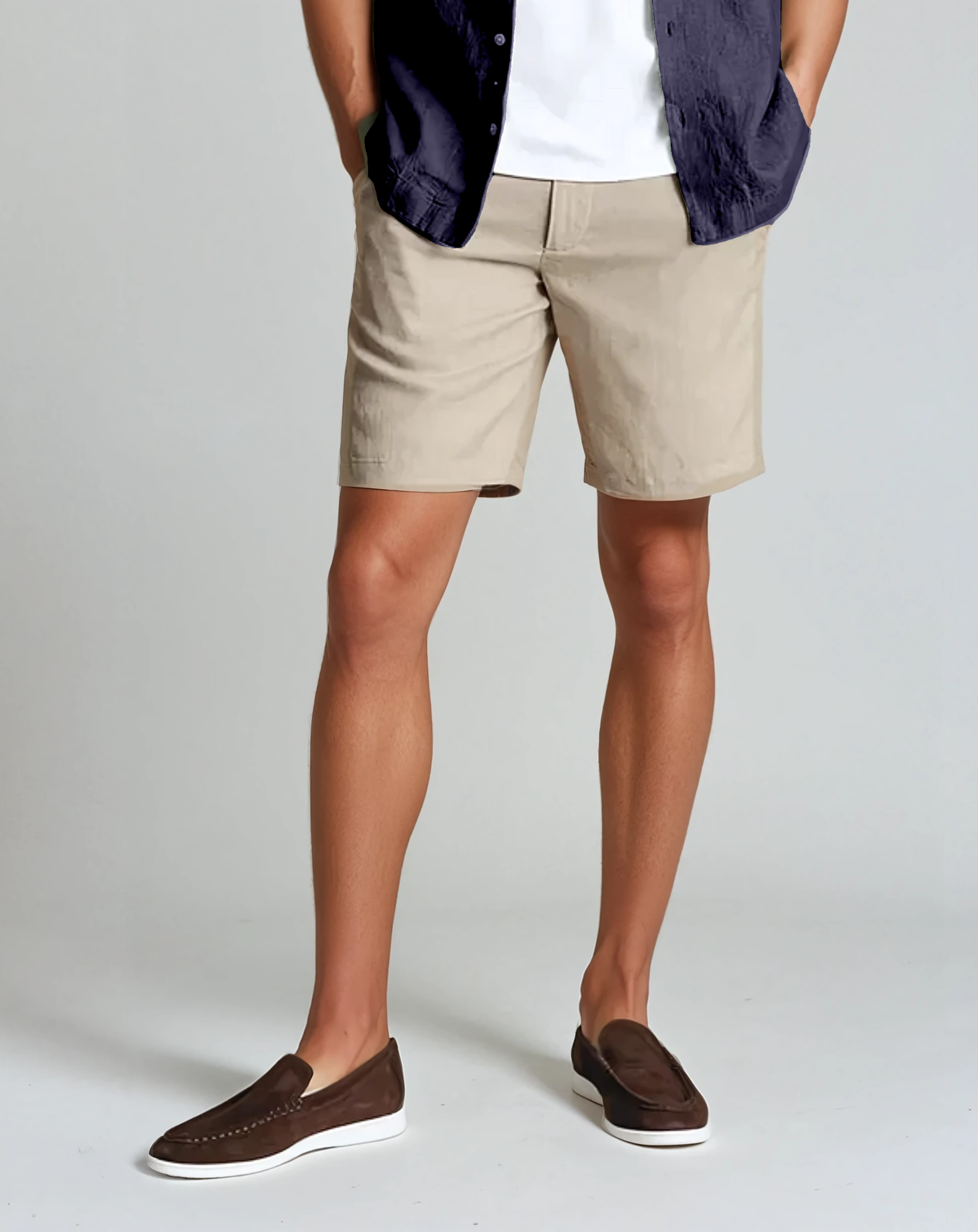 Beachside Linen Shorts - Khaki - Sophie New York