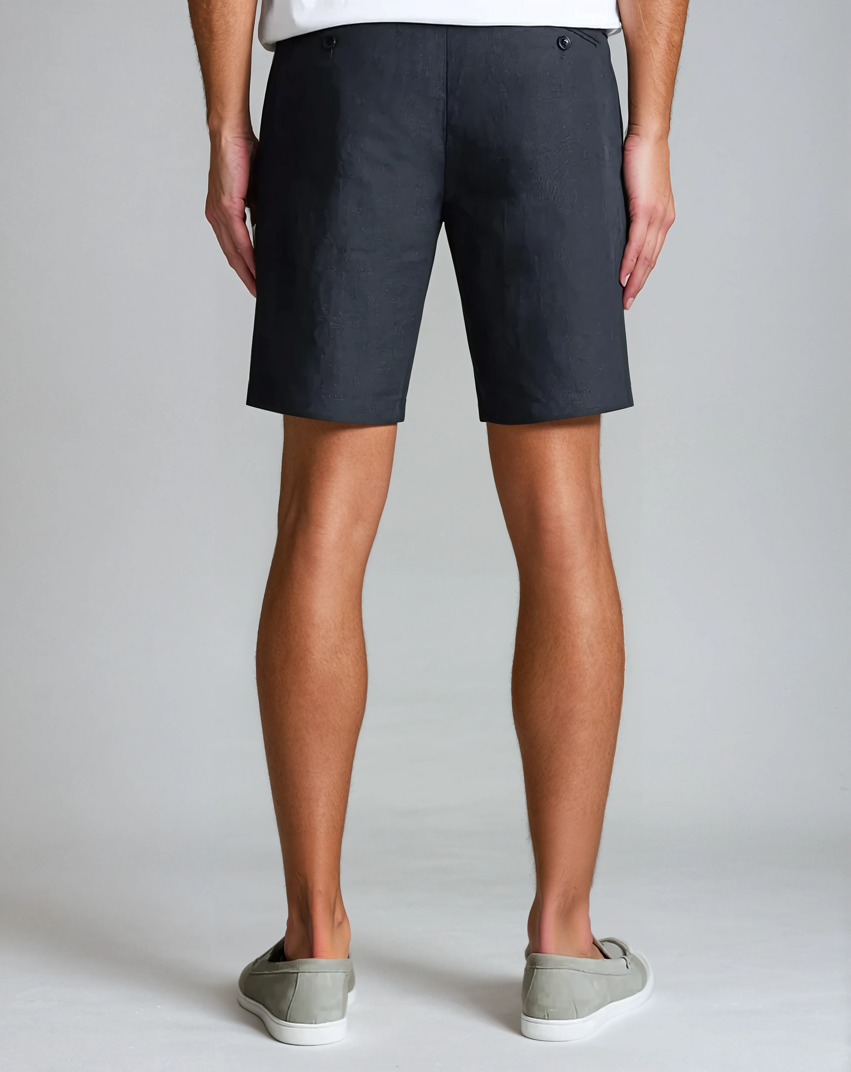 Beachside Linen Shorts - Navy Blue - Sophie New York