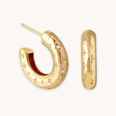 Cosmic Hoop Earrings | 16k Gold