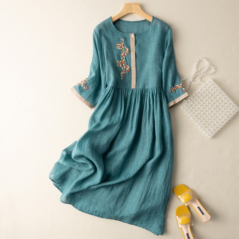 Havana Vintage Linen Dress I Linned