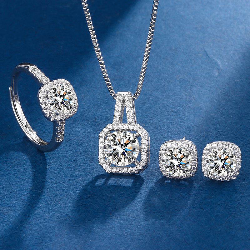 Aria Square Radiant Set | White Gold 16k