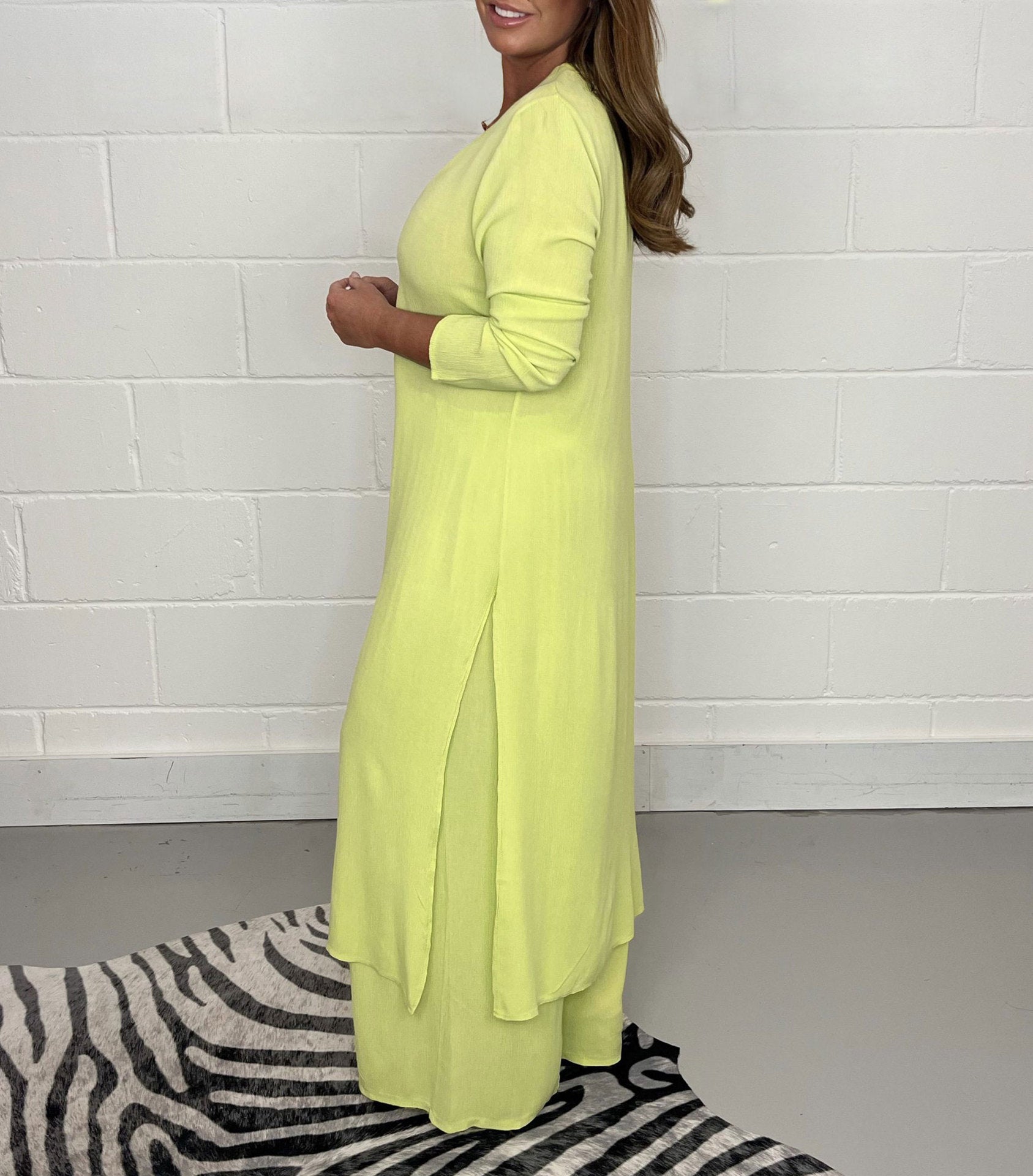 Carla™ | V-Neck Slit Casual Two-Piece Set