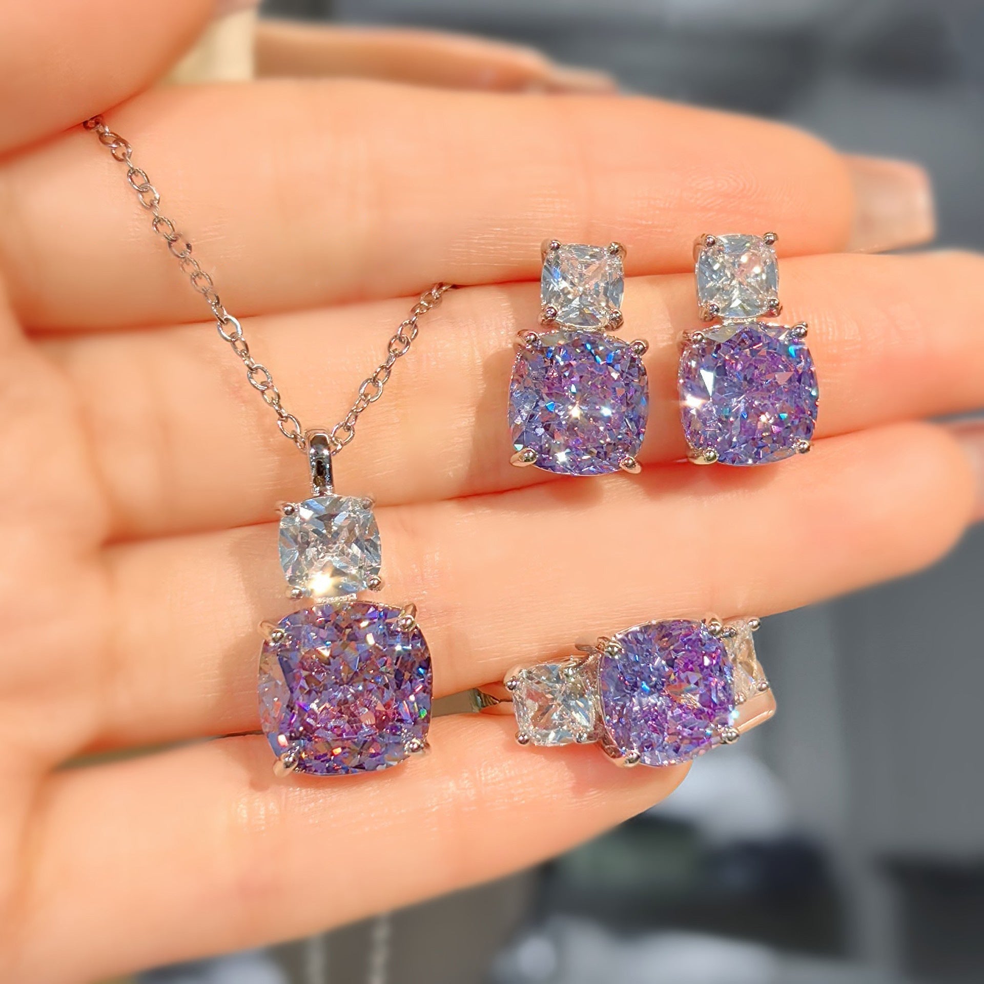 Adeline Violetta Set | 14k White Gold