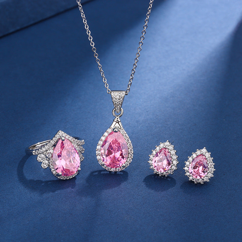 Aria Tower Pink Set | White Gold 16k
