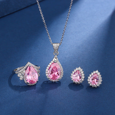 Aria Tower Pink Set | White Gold 16k
