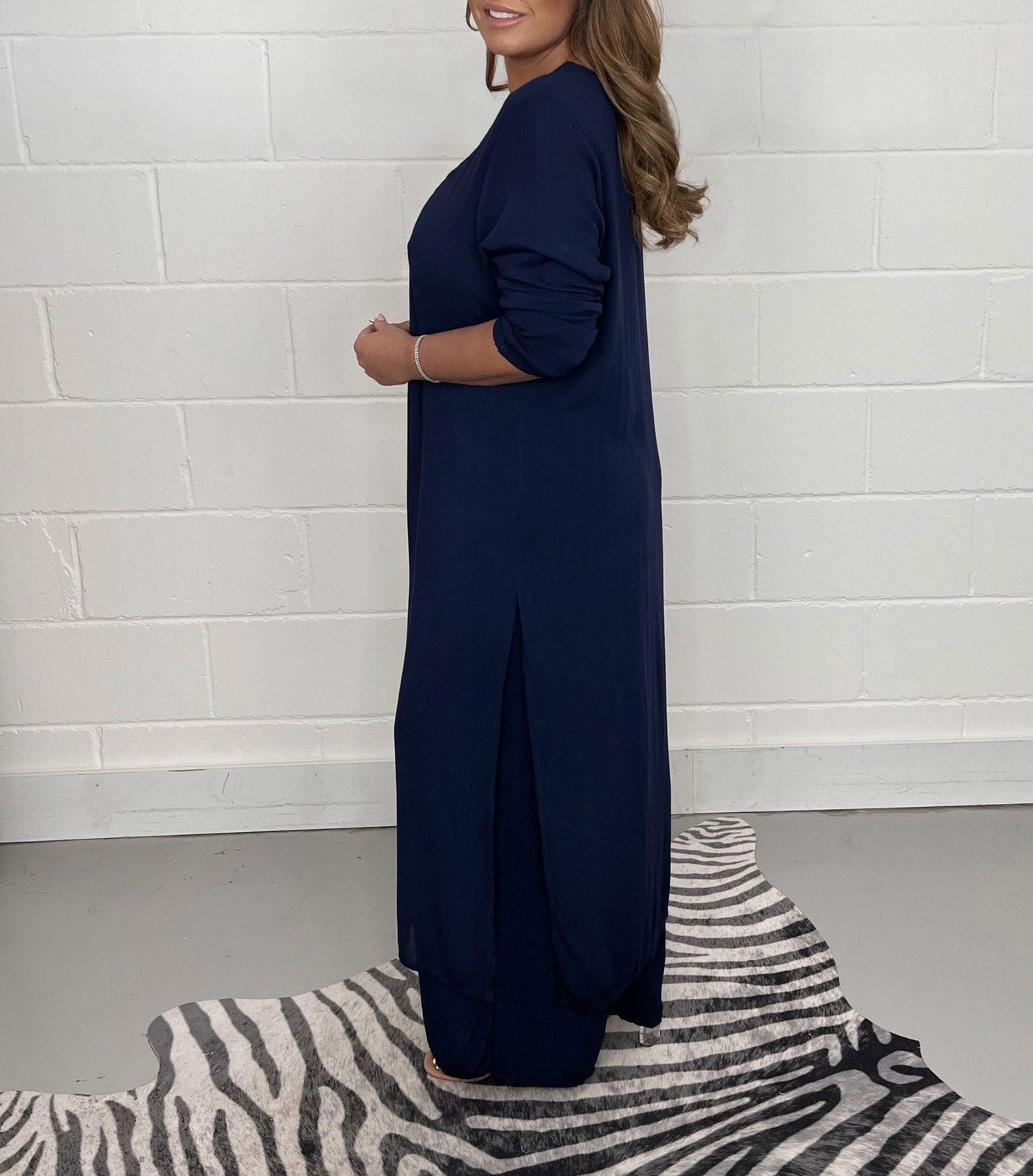 Carla™ | V-Neck Slit Casual Two-Piece Set