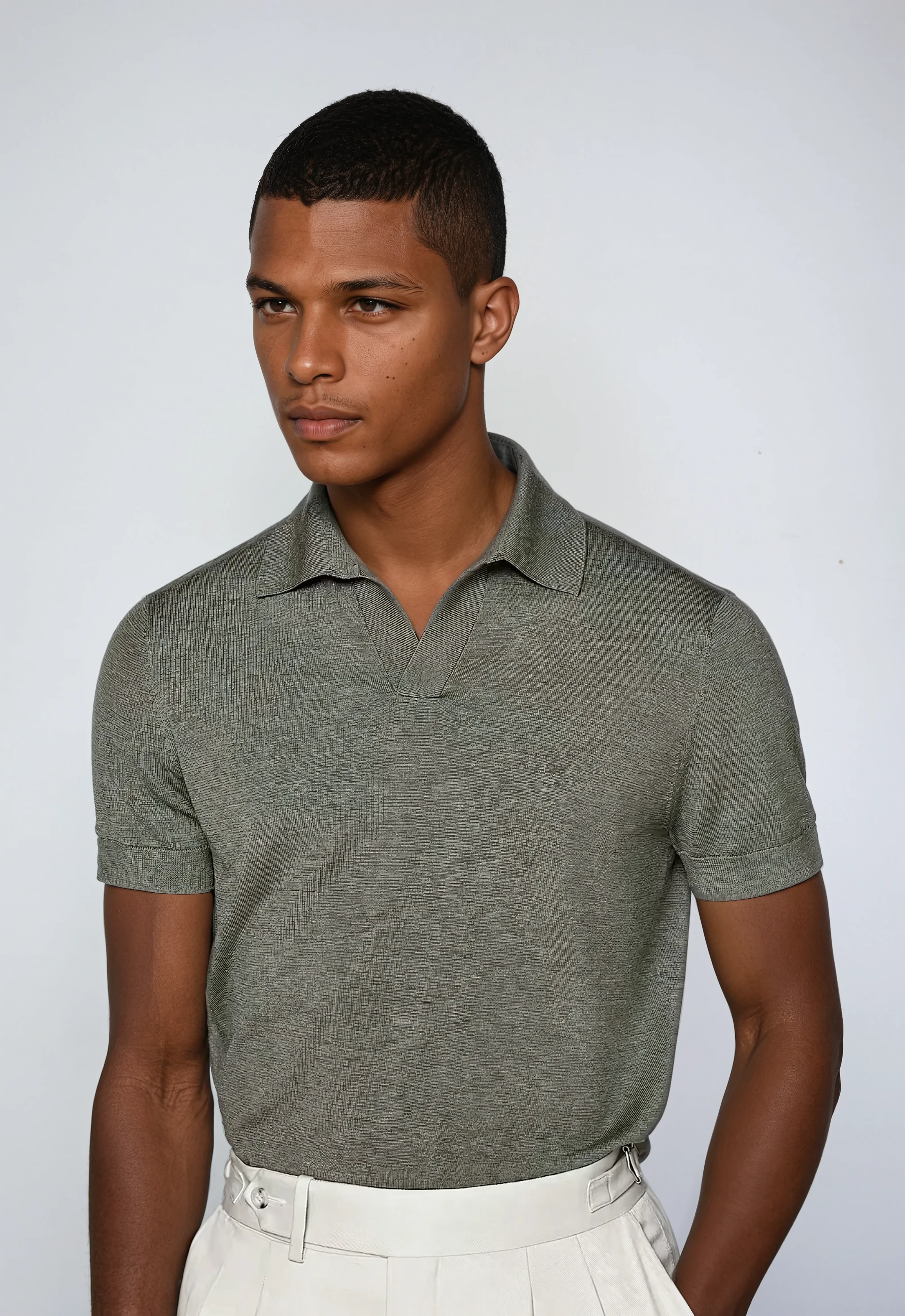 Polo Without Buttons - Olive Green - Sophie New York