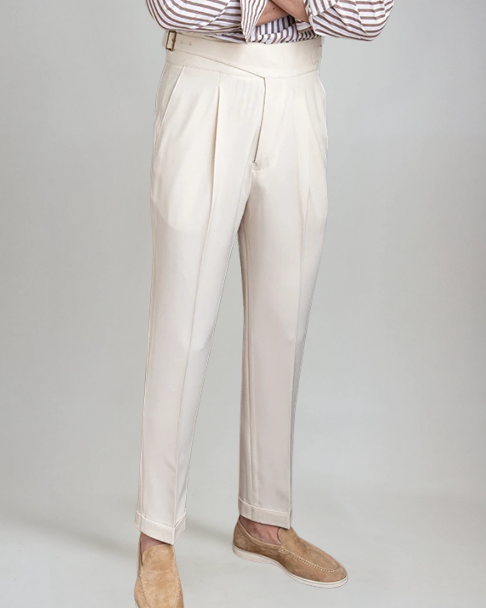 Oxford Pleated Trousers - White