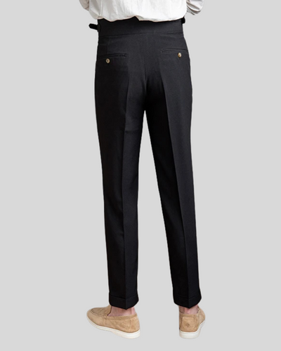Oxford Pleated Pants - Black